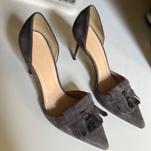 J.Crew high heeled suede pumps in grey. Size 8.5